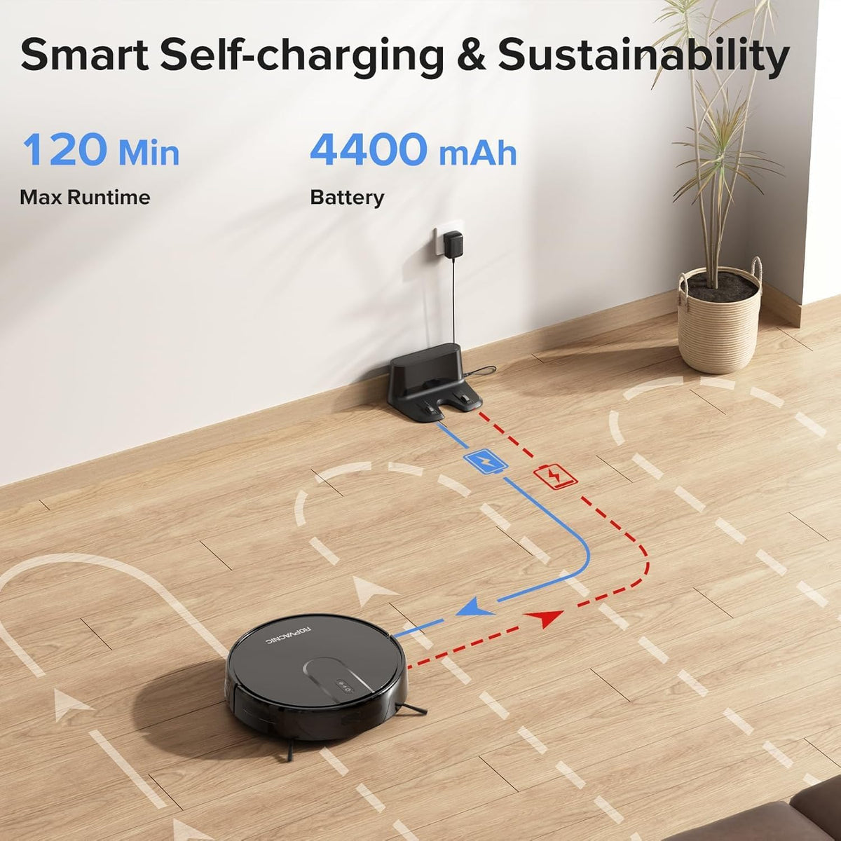 Robot Vacuum Cleaner Robot Vacuum and Mop Combo with 4000Pa Suction, Personalized Cleaning Adjustments, Self-Charging Robotic Vacuum Cleaner, Advanced Obstacle Avoidance - PuriLite