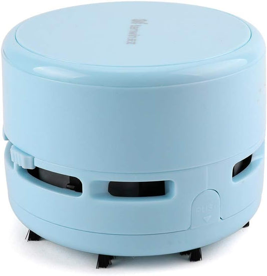 iSuperb Desktop Vacuum Cleaner Portable Keyboard Sweeper Mini Crumb Vacuum Cleaner Table Food Rubber Crumb Dust Remover Cleaner for Home, Office, Cars - No Battery Included (Pure Blue) - PuriLite