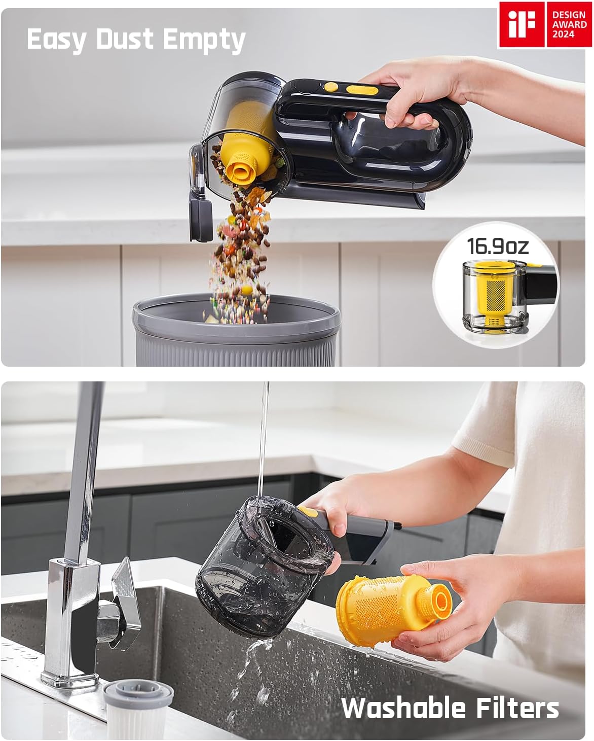 Fanttik Fold V10 Apex Pivot Car Vacuum, 17000Pa Handheld Vacuum Cordless High Power, Portable Vacuum, Smart LED Display, DynamicClean™ Vacuum for Car Home Pet (Deluxe with Flexible Hose&Pet Brush) - PuriLite