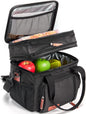Lunch Bags for Men Women, Black Adult Lunch Box for Work, Expandable Leakproof Double Deck Lunch Box Cooler Tote Bag with Removable Shoulder Strap（Black） - PuriLite