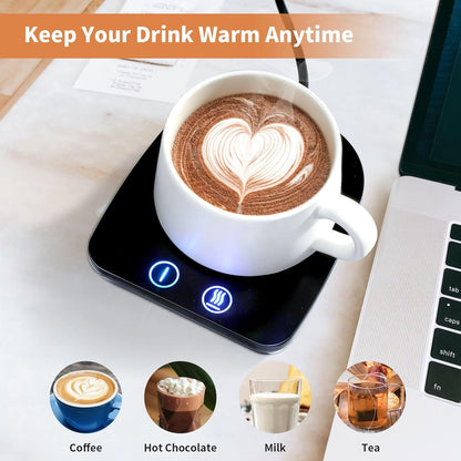VOBAGA Coffee Mug Warmer & Cup Warmer for Office Desk Use, Electric Beverage Warmer with 3 Temperature Settings, Coffee Warmer Plate for Cocoa Tea Water Milk with Auto Shut Off After 4 Hours Feature - PuriLite