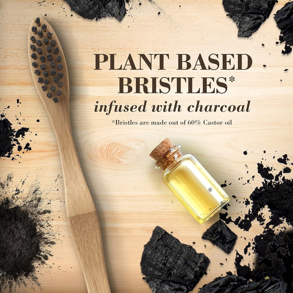 Burt’s Bees Bamboo Toothbrush with Charcoal Infused Bristles, Soft, 1 Count - PuriLite