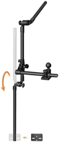 Strg Transducer Bracket with Fish Finder Mount for Kayak/Boat, Livescope Fish Finder Transducer Mount for Garmin/Lowrance, Compatible with RAM Mounts C Size/1.5'' Double Socket Arm (Foldable) - PuriLite