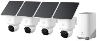 eufy Security SoloCam E42 4-Cam Kit (HomeBase S380), 4K Security Camera Wireless Outdoor, Solar Powered, AI Motion Tracking, Strobe Light, Pan & Tilt, Facial Recognition, Local Storage Up to 16 TB