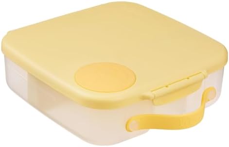 b.box 5-Compartment bento Style Lunch Box for Kids, Toddlers, Childrens, BPA-Free Food Storage Container with Cooler Pack, ON-The-GO Food Box with Handles Included Custom Divider, Lemon Twist - PuriLite