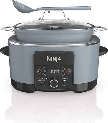 Ninja MC1001C Foodi PossibleCooker PRO 8.5 Quart Multi-Cooker, with 8-in-1 Slow Cooker,Dutch Oven,Steamer &More,Glass Lid & Integrated Spoon,Nonstick,Oven Safe Pot to 500°F,Sea Salt Gray,Sea Salt Grey - PuriLite