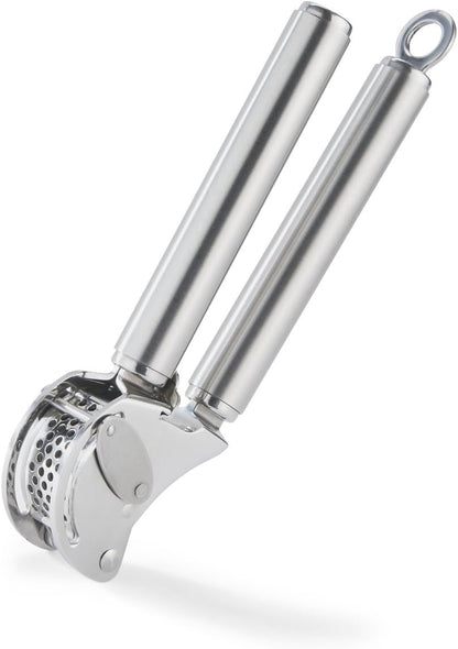 Rösle Stainless Steel 9-inch Mincing Garlic / Ginger Press with Scraper - PuriLite