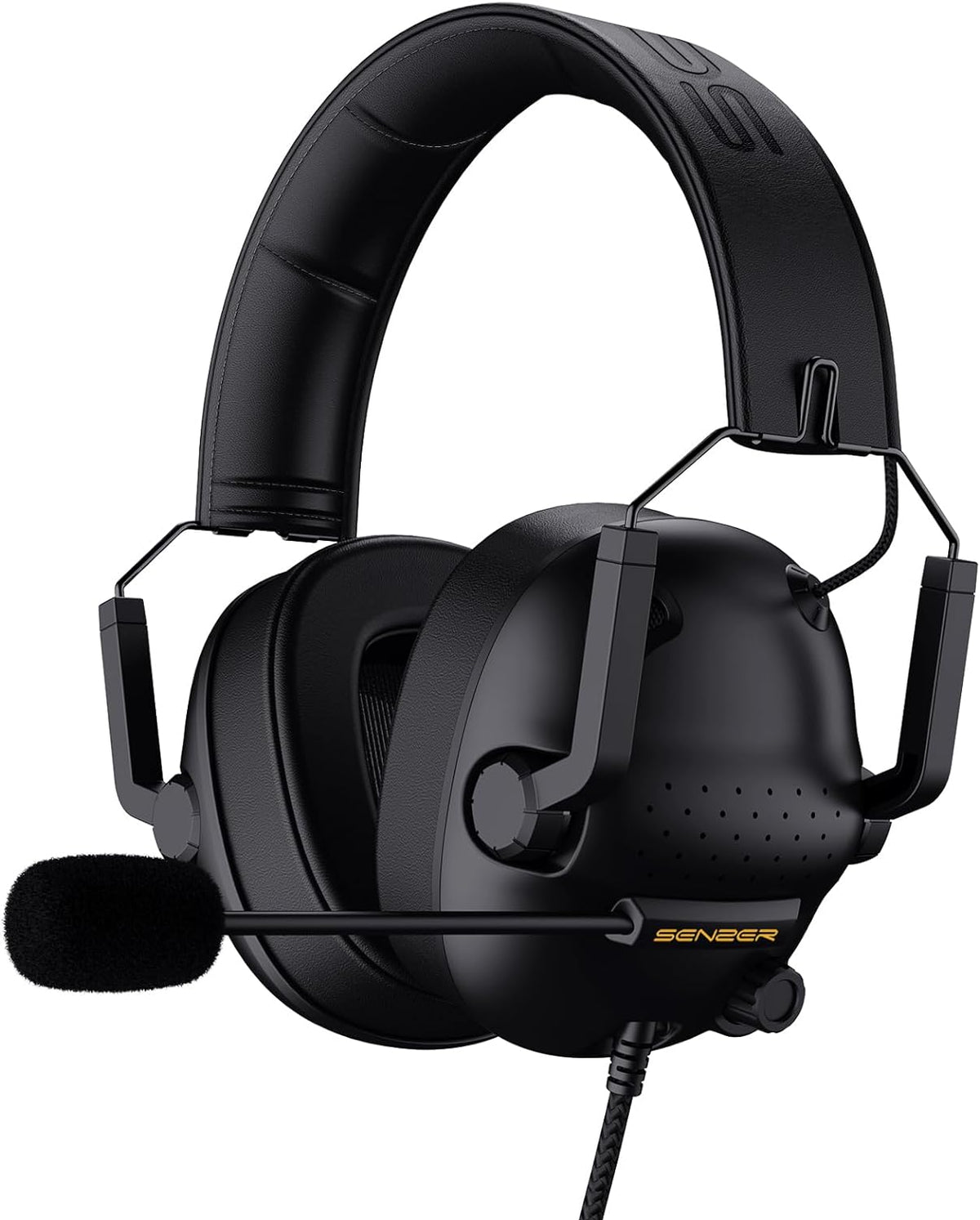 SENZER SG500 Surround Sound Pro Gaming Headset with Noise Cancelling Microphone - Soft Memory Foam Padding - Portable Foldable Headphones for PC, PS4, PS5, Xbox One, Switch - PuriLite