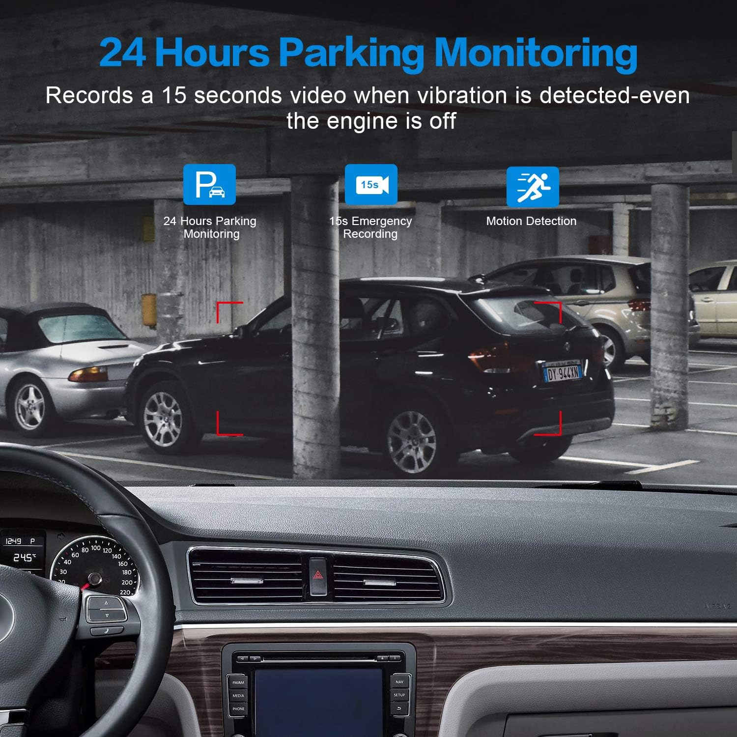 Dash Cam Front with 32G SD Card, BOOGIIO 1080P FHD Car Driving Recorder 3'' IPS Screen 170°Wide Angle Dashboard Camera Aluminum Alloy Case, WDR G-Sensor Parking Monitor Loop Recording Motion Detection - PuriLite