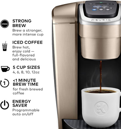 Keurig K-Elite Single Serve K-Cup Pod Coffee Maker, Brushed Gold - PuriLite