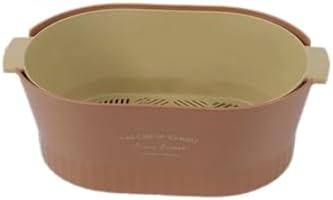 Kitchen Washbas Food Strainer Drain Basket Rotating Drainer Double-Layer Basin Vegetable Fruit Washing Strainer - PuriLite