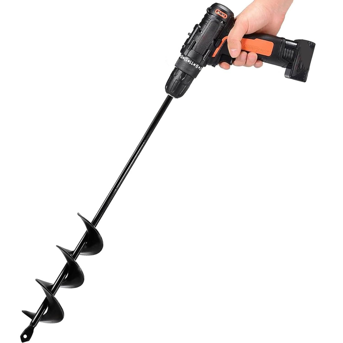 TCBWFY Garden Auger Drill Bit 1.6x16.5 inch Garden Auger Spiral Drill Bit Rapid Planter for 3/8” Hex Drive Drill - for Tulips, Iris, Bedding Plants and Digging Weeds Root - PuriLite