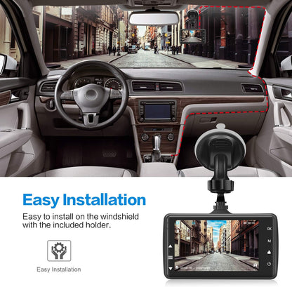 Dash Cam Front with 32G SD Card, BOOGIIO 1080P FHD Car Driving Recorder 3'' IPS Screen 170°Wide Angle Dashboard Camera Aluminum Alloy Case, WDR G-Sensor Parking Monitor Loop Recording Motion Detection - PuriLite