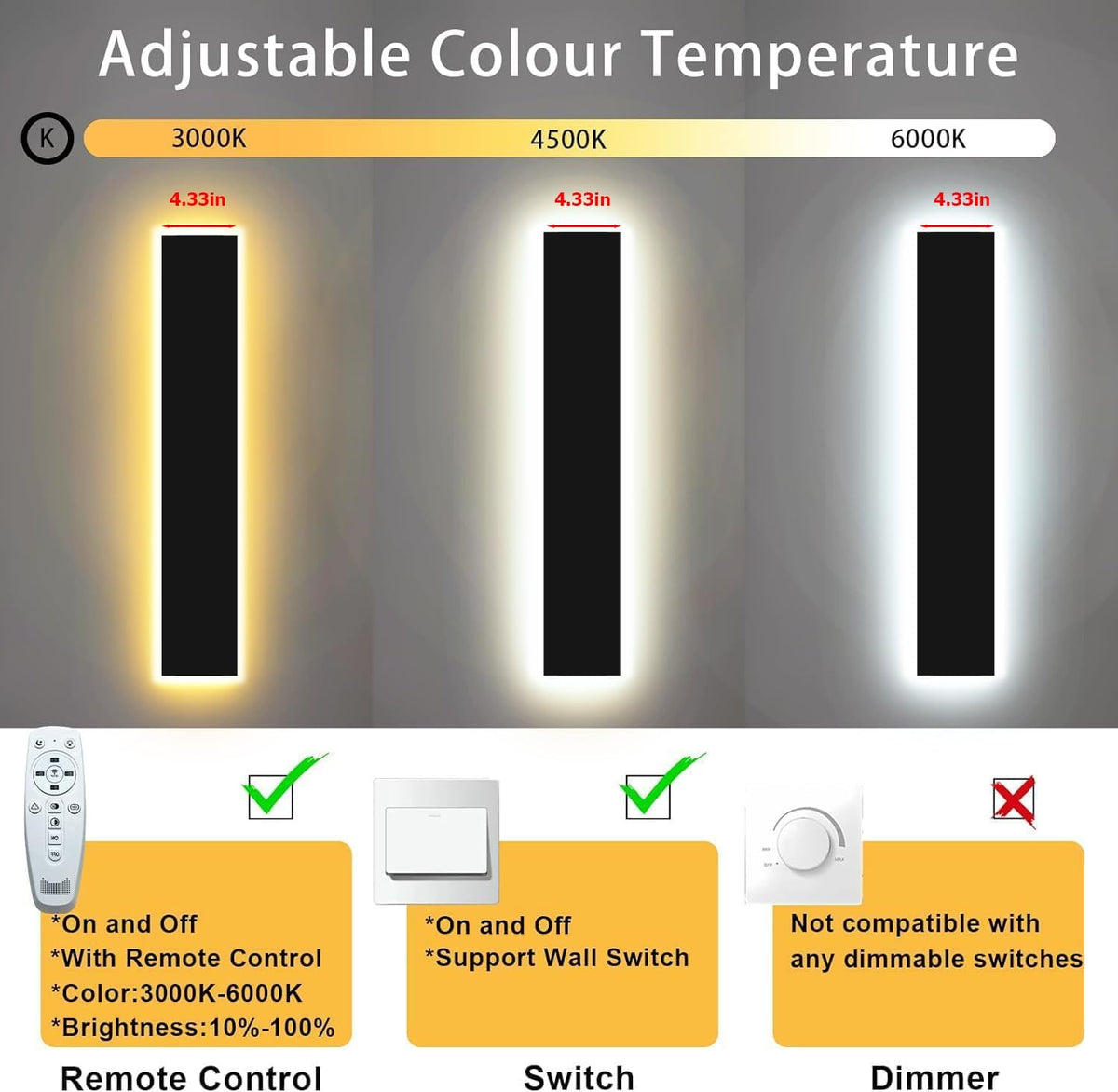 Levxhotty 【Upgraded】 31inch 2pcs Modern Outdoor Wall Light,4.33 Inch Wide Dimmable Linear Outdoor Wall Sconce Waterproof Ip65,Black LED Long Outdoor Lights for Garage Front Door Exterior Wall Lights - PuriLite