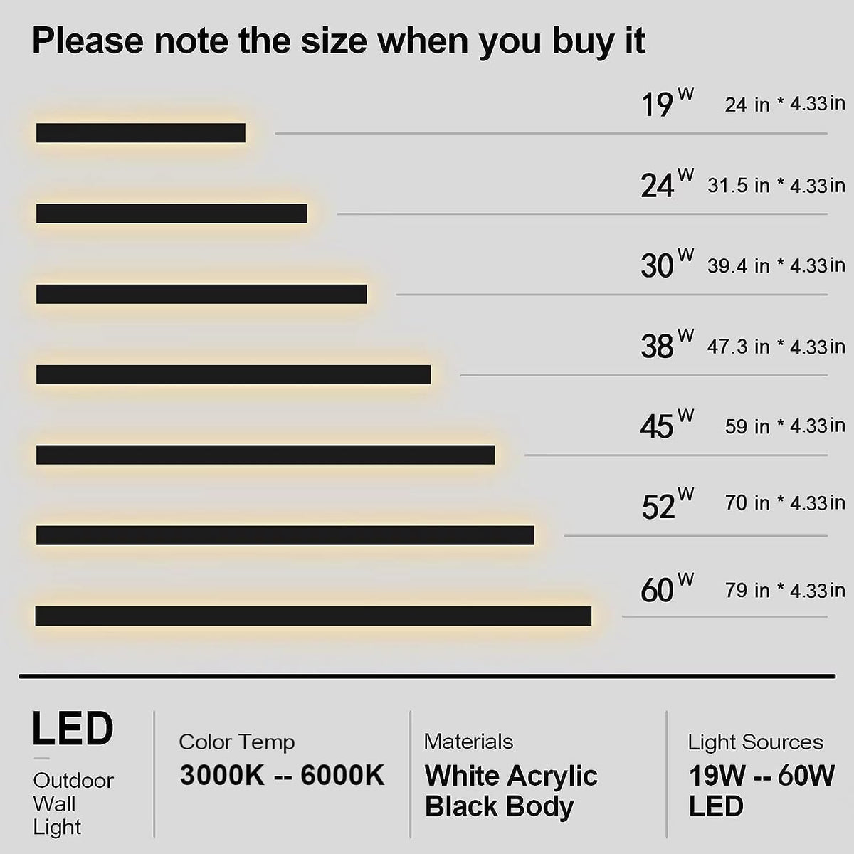 Levxhotty 【Upgraded】 31inch 2pcs Modern Outdoor Wall Light,4.33 Inch Wide Dimmable Linear Outdoor Wall Sconce Waterproof Ip65,Black LED Long Outdoor Lights for Garage Front Door Exterior Wall Lights - PuriLite