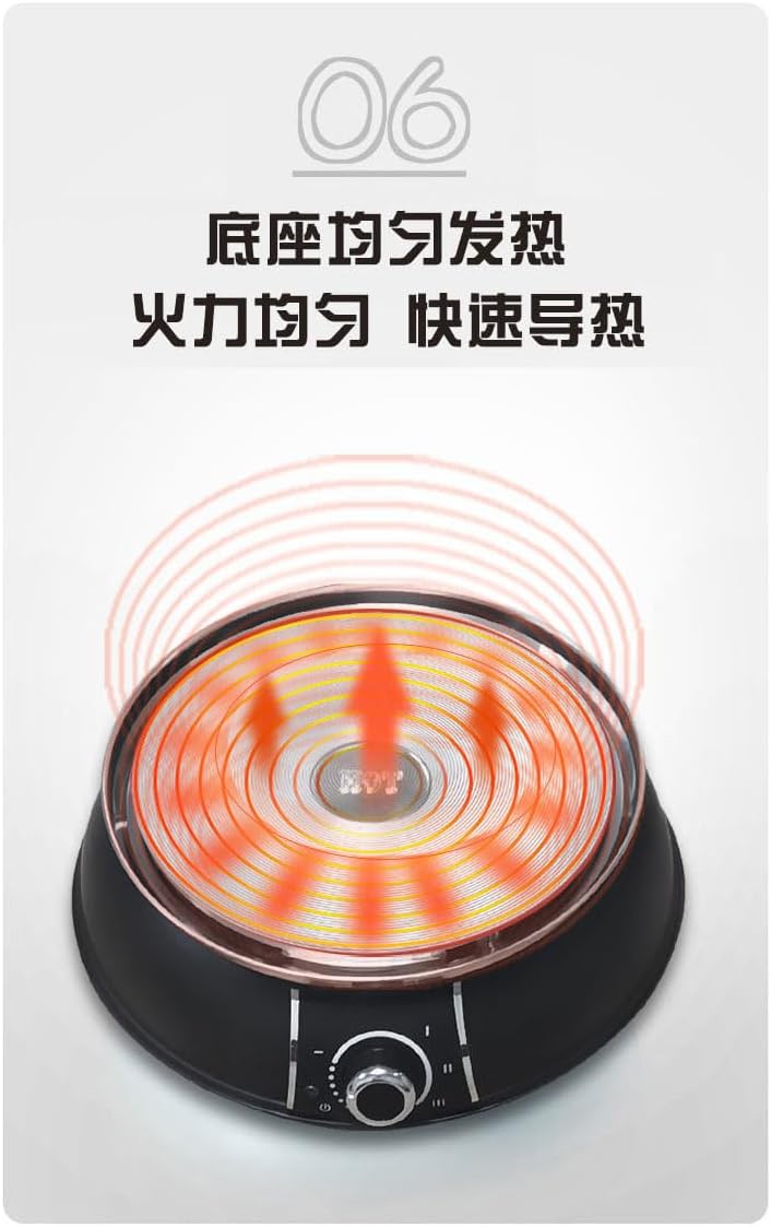 YONGXING HS-160BU 1500W Electric Hot Pot with Divider, 5L Dual-Sided Stainless Steel Steamboat for 4–8 People, Removable Pot, Adjustable Temp Control, Easy to Clean - PuriLite
