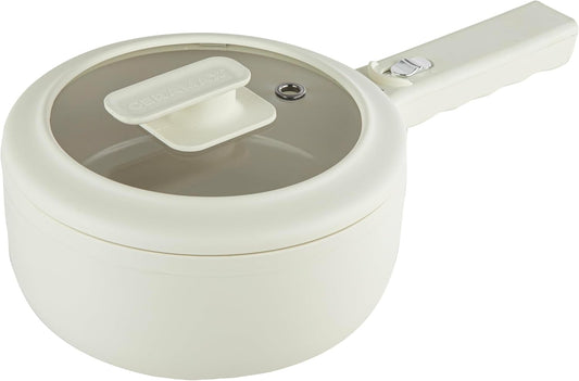 CERAMAX Electric Hot Pot with Lid & Steamer for Cooking, 1.5L Ceramic Hot Pot Electric Skillet, Ramen Cooker, Portable Hotpot Pot Electric Cooker Frying Pan for Dorm Room Essentials, Camping, RVs - PuriLite
