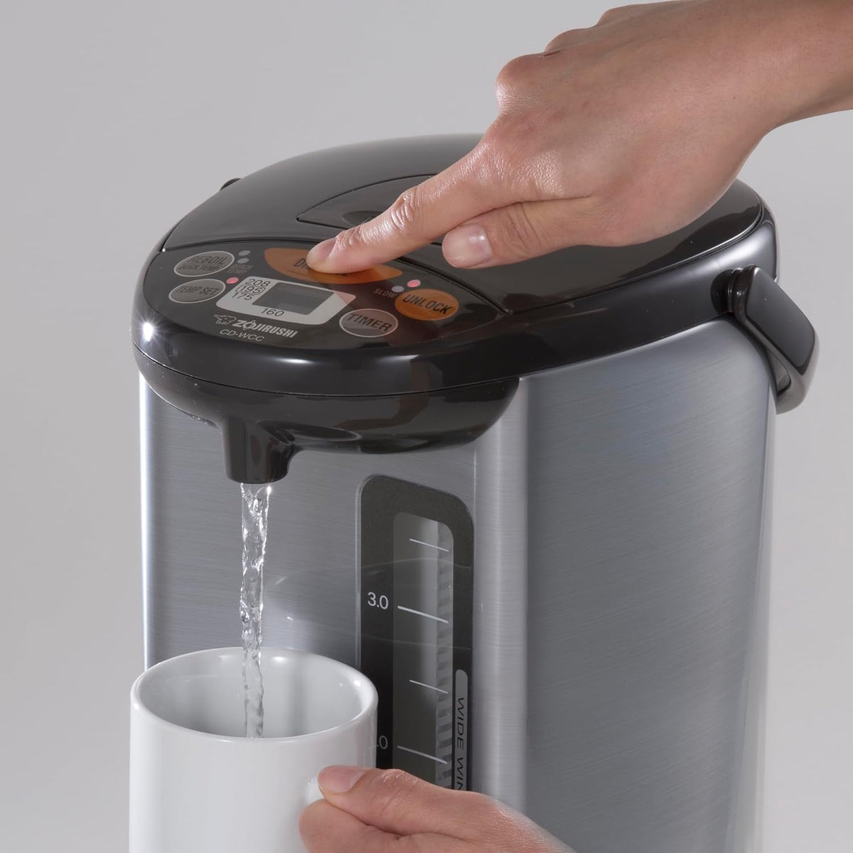 ZOJI Zojirushi CD-WCC30 Micom Water Boiler and Warmer, Silver - PuriLite