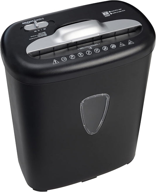 Amazon Basics 8-Sheet Cross-Cut Paper and Credit Card Home Office Shredder - PuriLite