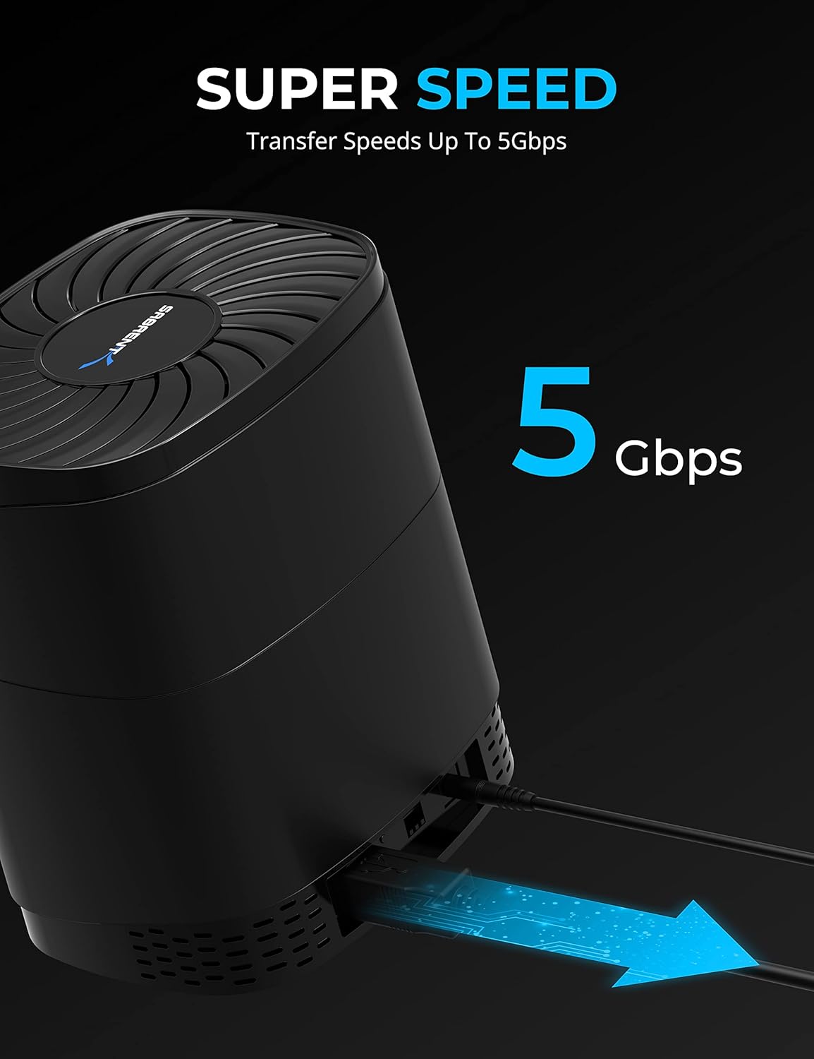 SABRENT 5 Bay RAID Hard Drive Docking Station, SSD HDD 2.5 inch SATA case Dock, External SSD Enclosure + Power Adapter and Built-in Cooling Fan, Offline cloning, LED Indicator, USB Cables Included - PuriLite