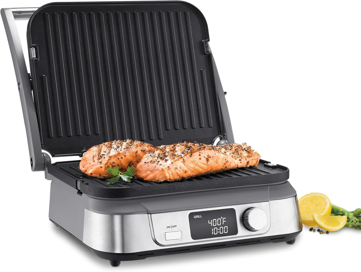 CUISINART GR-5BC Cuisinart Griddler Five, Silver, 1 Count, Silver - PuriLite