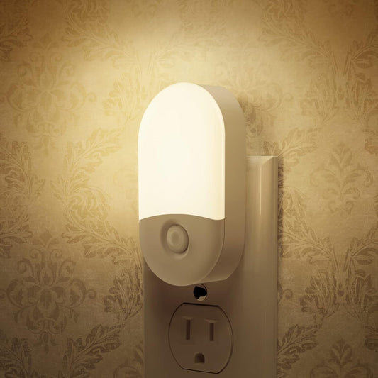LOHAS Night Lights Plug into Wall, 𝟮 𝙋𝙖𝙘𝙠 LED Night Light, Nightlights with Light Sensors Soft White 3000K, 30/60LM Adjustable Brightness, Auto Night Light for Kid, Bathroom, Hallway - PuriLite