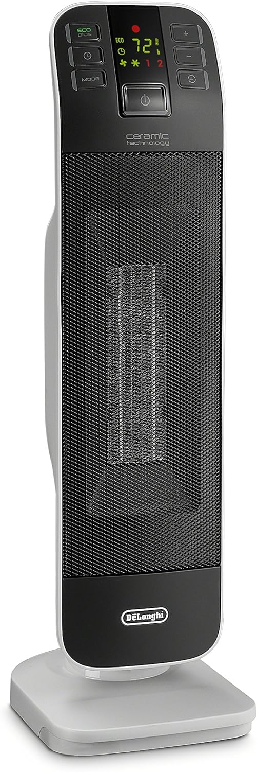 De'Longhi HFX65V15CA Tower Ceramic Fan Heater, Gray - PuriLite