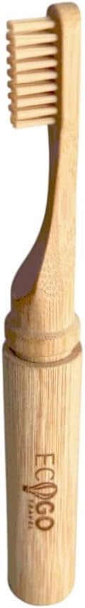 EcoGoTravel Foldable Bamboo Toothbrush with BPA-Free Soft Bristles | Eco-Friendly, Travel-Sized, Reusable Compact Case, Biodegradable Recycled Packaging - PuriLite