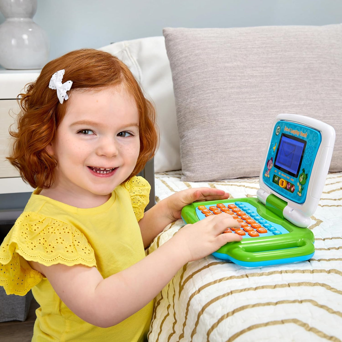 2-in-1 Educational Laptop and Touch Tablet Toy for Toddlers Ages 2–5, Interactive Learning with Letters, Numbers, Music, and Games - PuriLite