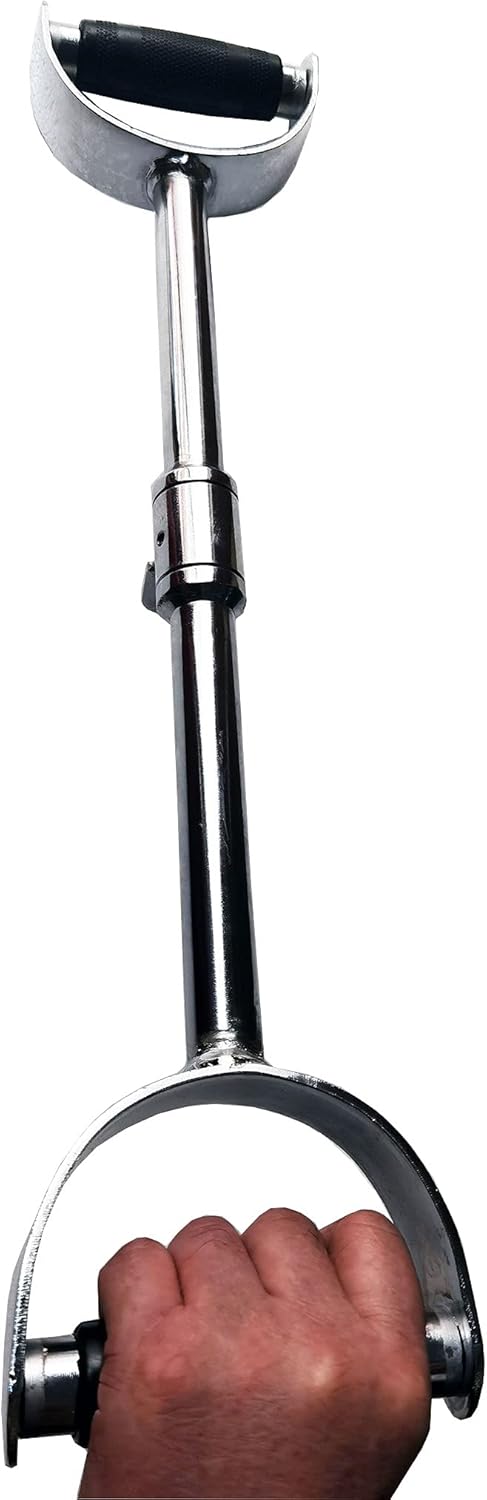 Press Down Bar Cable Attachment LAT Pull Down Bar Pull Down Machine Attachments V-shaped Bars with Rubber Handgrips & Revolving Hanger(24 Inch) - PuriLite