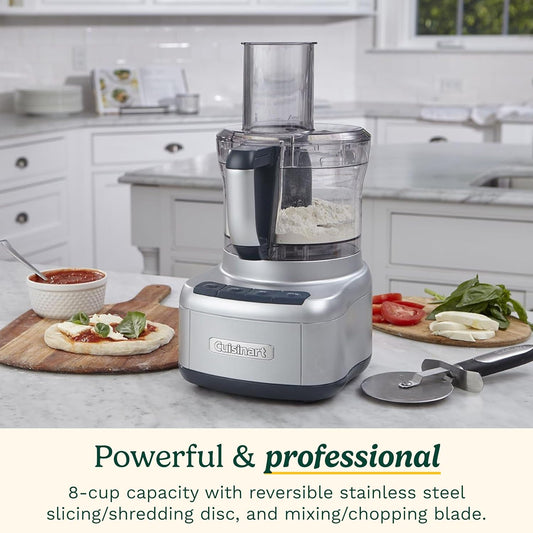 Cuisinart Elemental 8-Cup (2L) Food Processor with Attachments, 350W, Silver (FP-8SVEC) - PuriLite