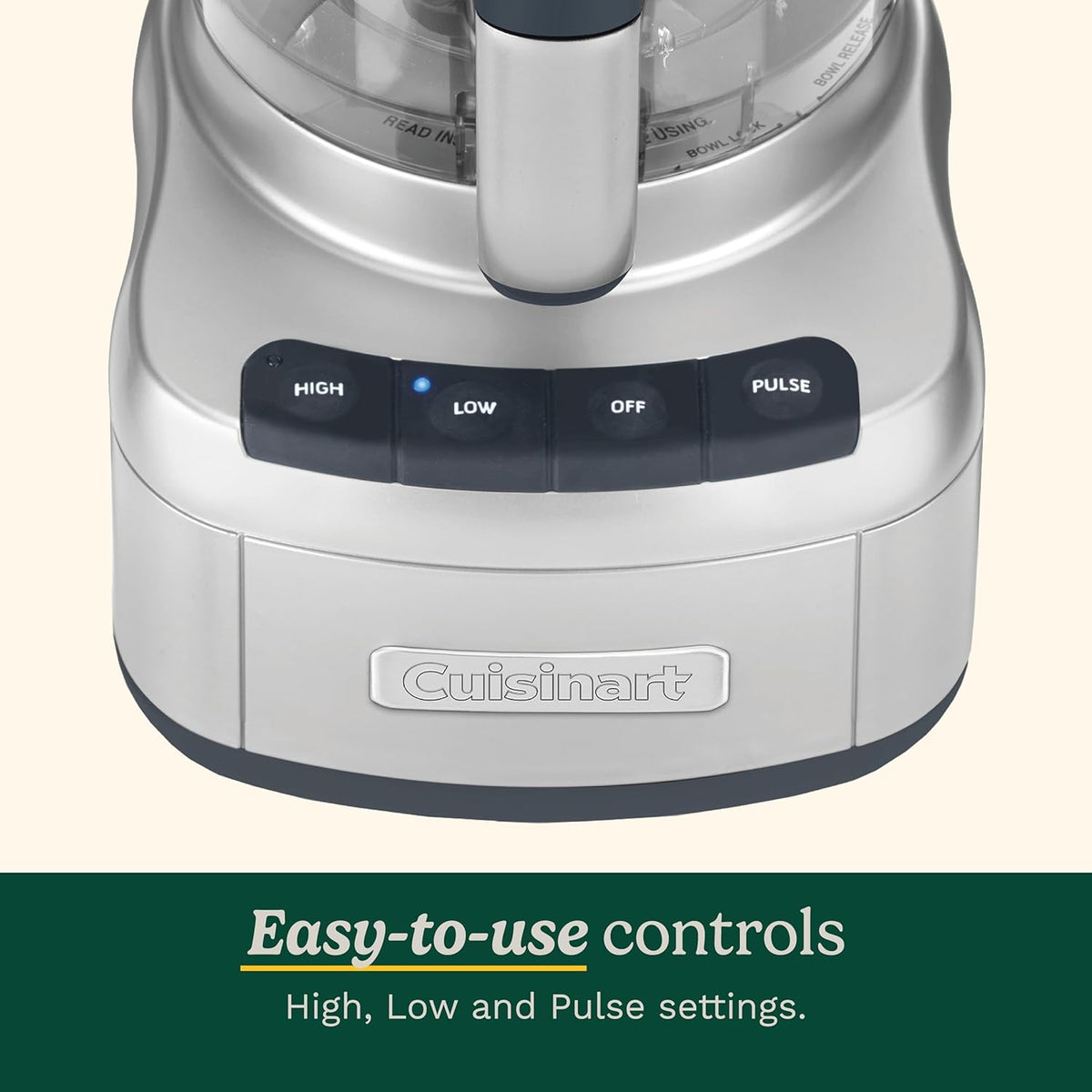 Cuisinart Elemental 8-Cup (2L) Food Processor with Attachments, 350W, Silver (FP-8SVEC) - PuriLite