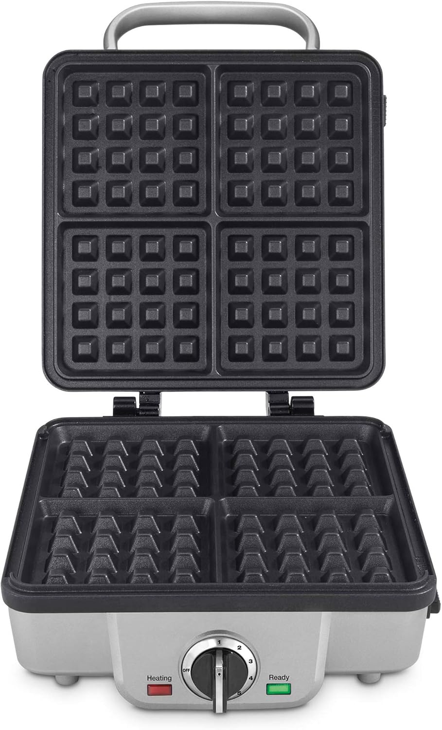 Cuisinart Belgian Waffle Maker with Pancake Plate, Non-Stick Removable Plates, Silver (WAF-350C) - PuriLite