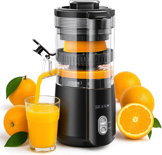 JLH Hands-Free Citrus Juicer Machine – 100W Powerful Motor,Lemon Squeezer with Cleaning Brush, Ideal for Oranges, Lemons, Grapefruits, Pomegranates, Watermelon (Grey) - PuriLite