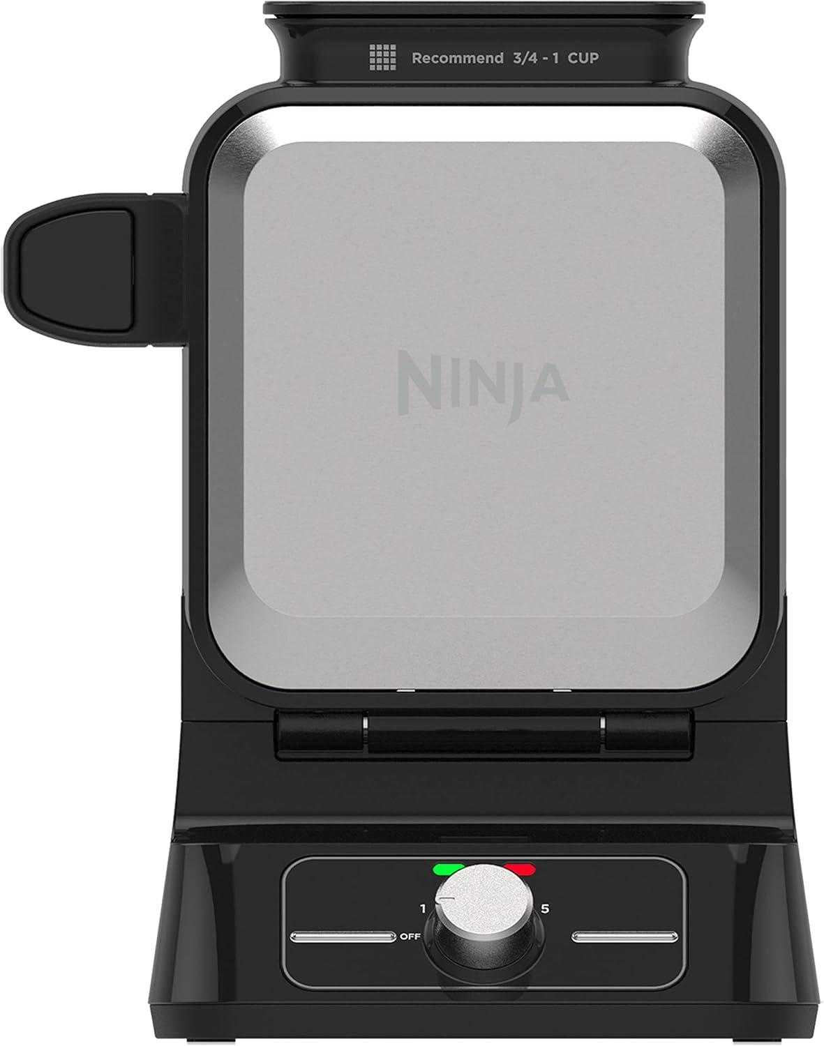 Ninja BW1000C Belgian Waffle Maker, Nonstick, 5 Shade Settings, Easy to Clean, Black/Silver, 12 inch - PuriLite