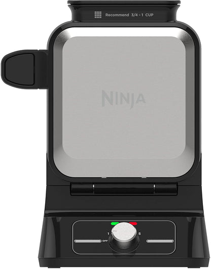 Ninja BW1000C Belgian Waffle Maker, Nonstick, 5 Shade Settings, Easy to Clean, Black/Silver, 12 inch - PuriLite