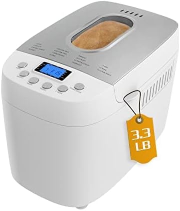 Davivy 3LB Bread Maker Machine with 2 Dough Kneading Paddle Dough Maker,15-in-1 Automatic Bread Machine Nonstick Bowl For Bread, Jam& Yogurt, 3 Loaf Sizes and 3 crust settings（silver） - PuriLite