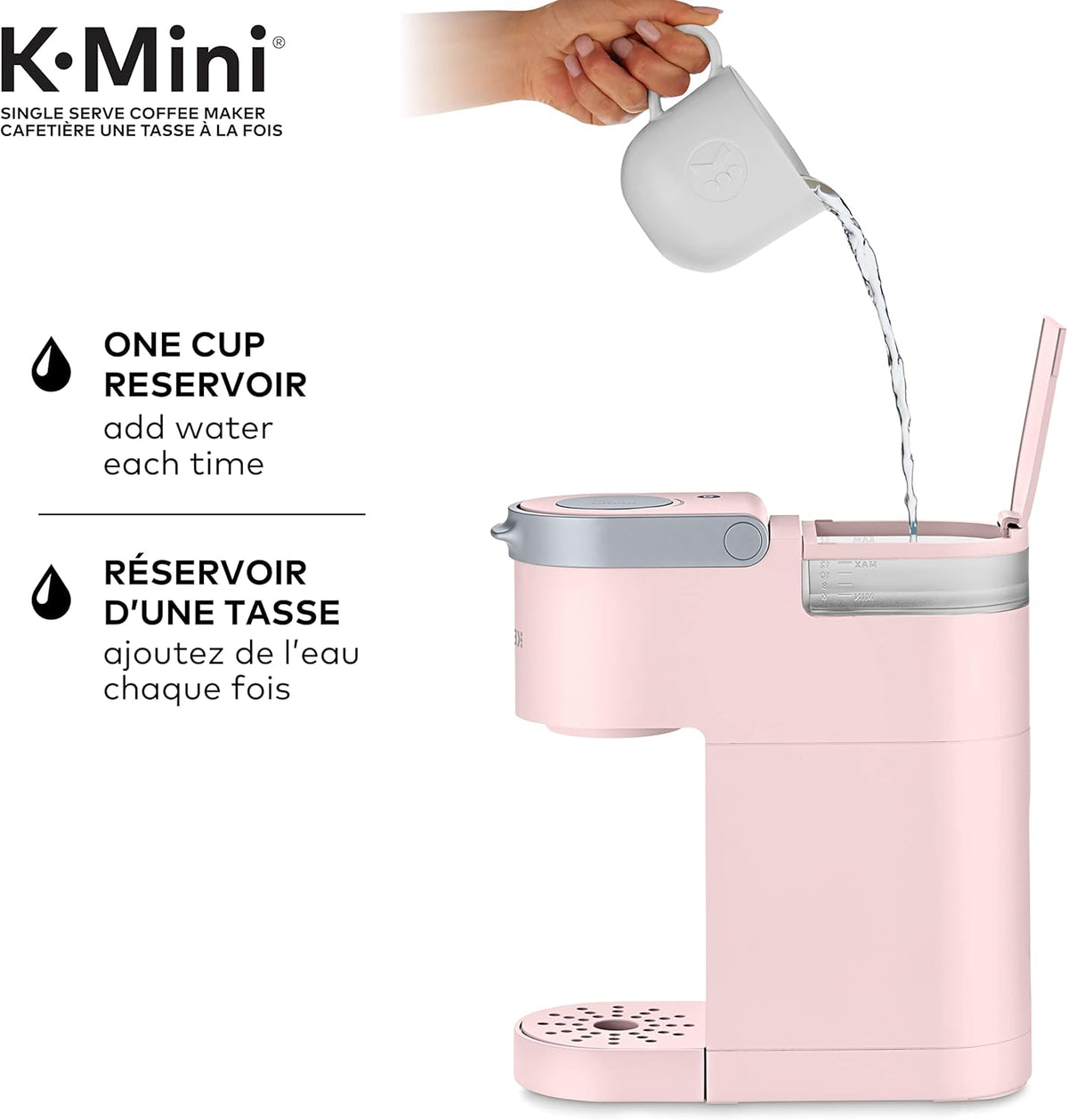 Keurig K-Mini Single Serve K-Cup Pod Coffee Maker, Featuring An Ultra-sleek Design, Dusty Rose - PuriLite