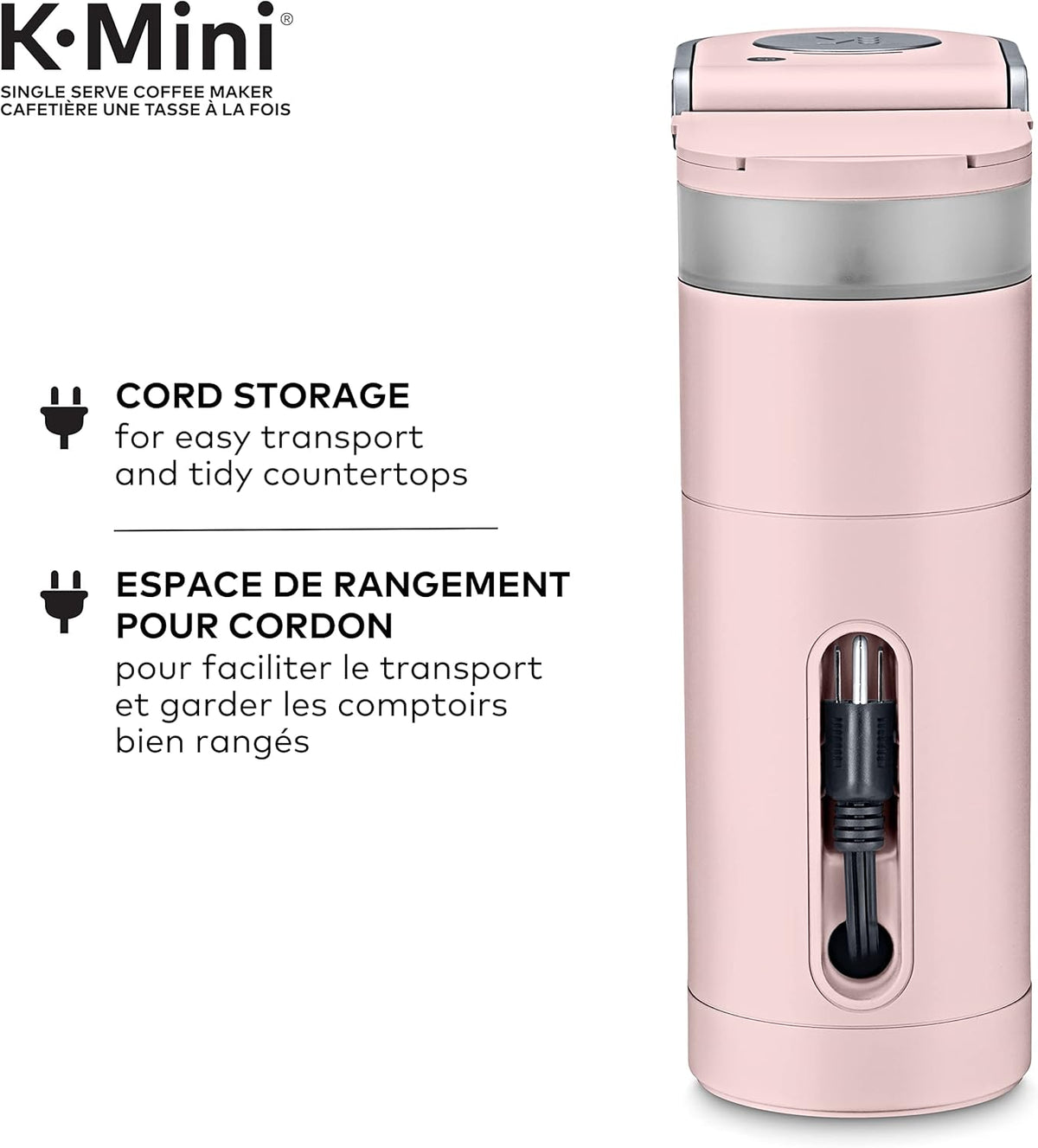 Keurig K-Mini Single Serve K-Cup Pod Coffee Maker, Featuring An Ultra-sleek Design, Dusty Rose - PuriLite