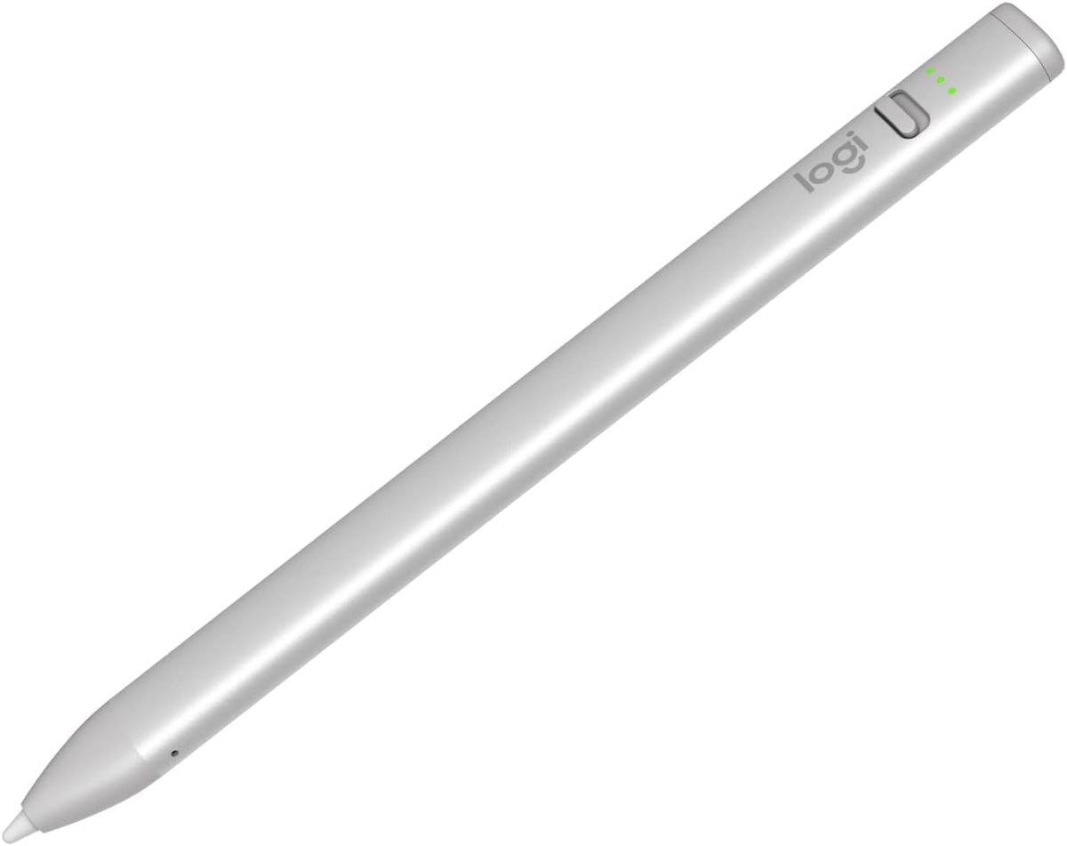 Logitech Crayon Digital Pencil for iPad (iPads with USB-C Ports) Featuring Apple Pencil Technology, No Lag Pixel-Precision, and Dynamic Smart Tip with Fast USB-C Charge - Silver - PuriLite