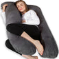 Chilling Home 59 Inch Pregnancy Pillow for Sleeping, Maternity Pillow for Pregnant Women, Full Body Pillow for Adults, Comfort U Shaped Pregnancy Pillow with Removable Washable Velvet Cover, Dark Grey - PuriLite