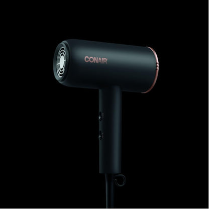 Conair 1875 Watt HTDC Titanium Pro 330C Hair Dryer, Ceramic Titanium Technology, Includes Concentrator and Diffuser,Tourmaline technology, Black, Perfect for travel - PuriLite