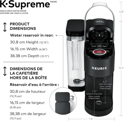 Keurig K-Supreme Single Serve K-Cup Pod Coffee Maker, With MultiStream Technology, Black - PuriLite