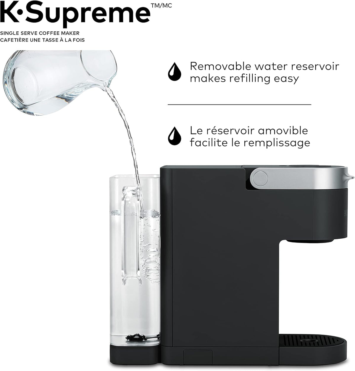 Keurig K-Supreme Single Serve K-Cup Pod Coffee Maker, With MultiStream Technology, Black - PuriLite