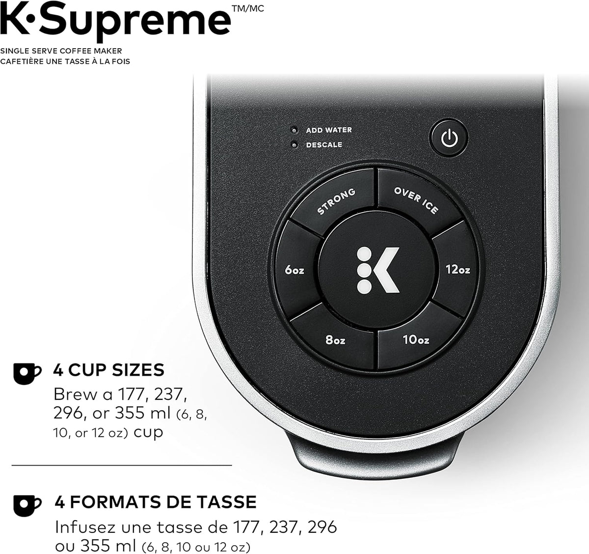 Keurig K-Supreme Single Serve K-Cup Pod Coffee Maker, With MultiStream Technology, Black - PuriLite