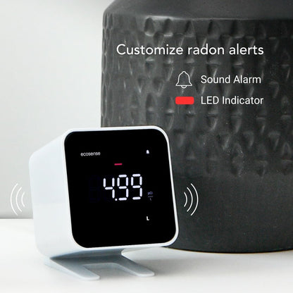 Ecosense EB100 EcoBlu, Home Radon Detector, Capture & Display Results Every 10 Minutes, Short & Long-Term Continuous Monitoring, Easy to Use - PuriLite