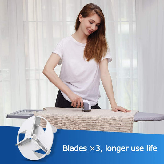 BEAUTURAL Lint Remover Fabric Shaver and Sweater Defuzzer with 2-Speeds, 2 Replaceable Stainless Steel Blades, Battery Operated - PuriLite