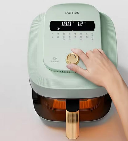 Purilite Select Fully Automatic Transparent Electric Air Fryer 1L+2L – 900W Rapid Heating, 360° Rotating Basket, Large Capacity Oven - PuriLite