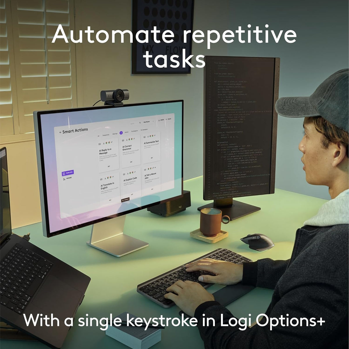 Logitech MX Keys S for Mac, Wireless Keyboard, Fluid, Precise Laptop-Like Typing, Programmable Keys, Backlit, Bluetooth USB C Rechargeable for MacBook Pro, MacBook Air, iMac, iPad - Space Grey - PuriLite