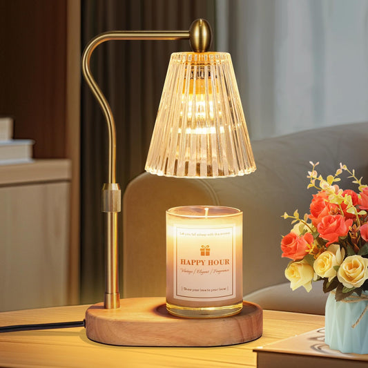 Imenlox Dimmable Candle Warmer Lamp with Timer, Electric Melting Lamps for Jar Candles, Wax Melt Warmers with 2 * 50W Bulbs for Home Bedroom Decor - PuriLite